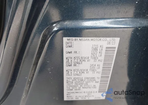 2014 Nissan Pathfinder Sl from USA, damaged, VIN 5N1AR2MN5EC616614